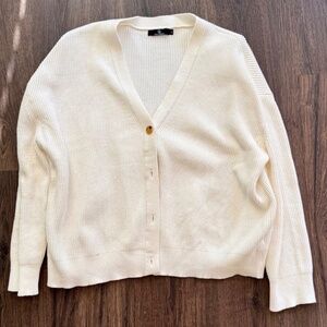 Lillusory Women's Oversized Cardigan Sweater - White - Size XL